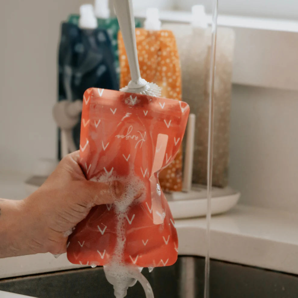 Brosse de nettoyage pour pochettes alimentaires, biberons et bouteilles