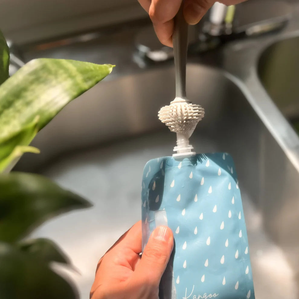 Brosse de nettoyage pour pochettes alimentaires, biberons et bouteilles