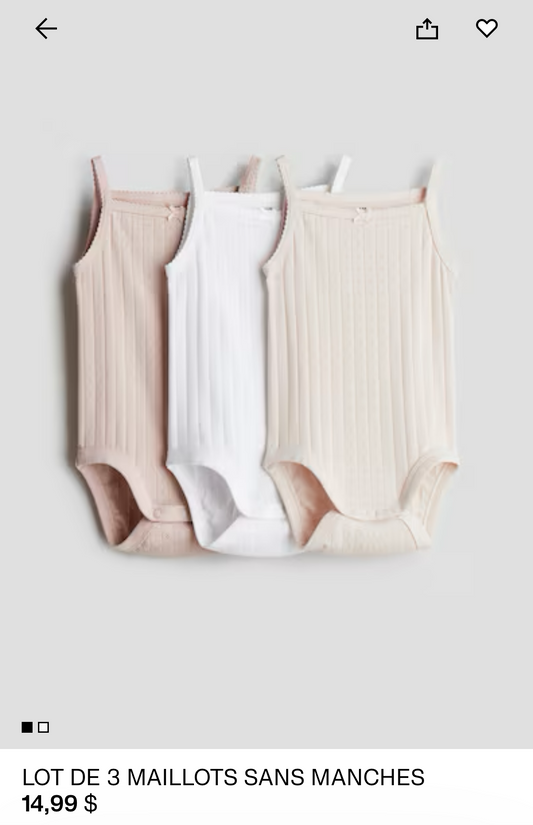 Camisoles H&M 3T (NEUF)